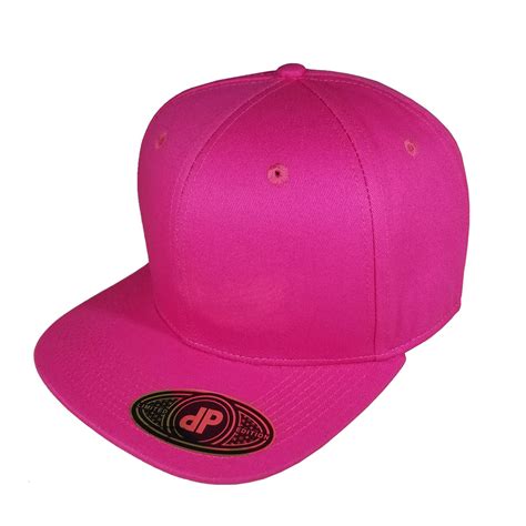 Blank Hat Snapback Flatbill Solid Hot Pink Double Portion Supply