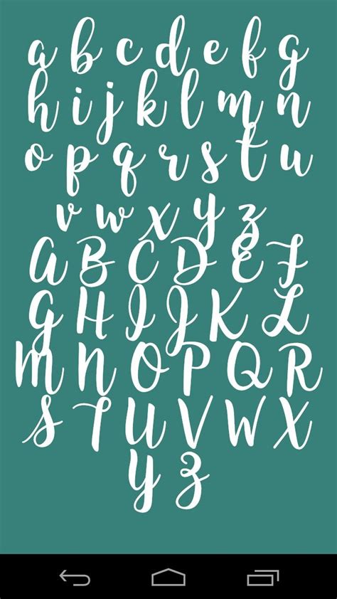 The Handwritten Alphabet Is Shown In White On A Teal Green Background
