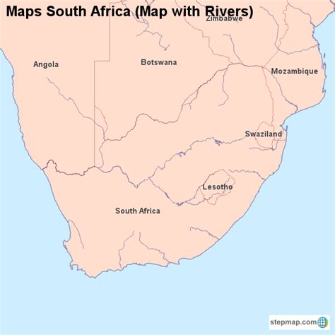 Stepmap Maps South Africa Map With Rivers Landkarte Für South Africa