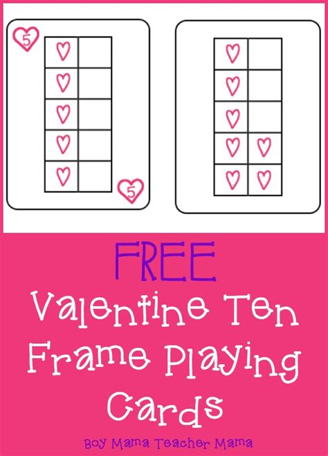 Teacher Mama Free Valentine Ten Frame Playing Cards After School