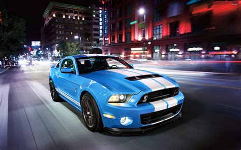 Blue Shelby Mustang Gt500kr Front Side View Wallpaper Car Wallpapers