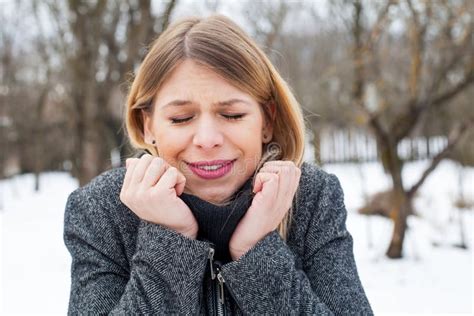 Young Woman Feeling Cold Stock Image Image Of Nature 84680813