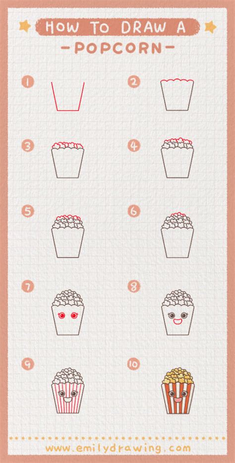 how to draw a popcorn emily drawing