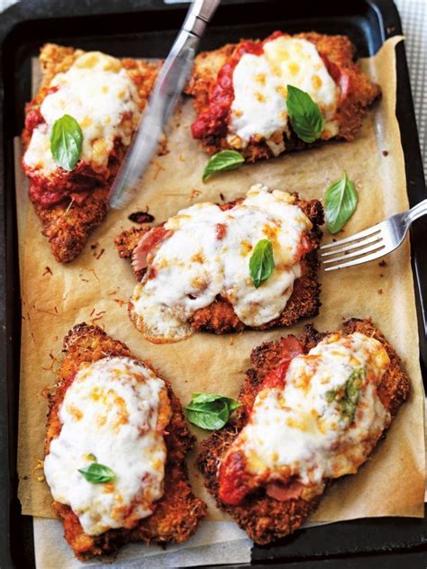 This healthy chicken saltimbocca recipe makes an impressive, yet fast, classy dinner. Justine Schofield | Pub-Style Veal Parmigiana | Veal, Food ...