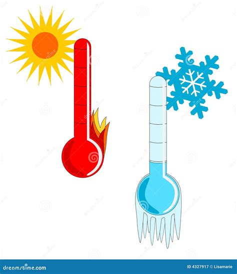 Hot And Cold Weather Stock Vector Illustration Of Boiling 4327917