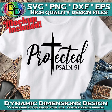 Protected Svg Christian Svg Psalm 91 Svg Dxf Png Instant Download
