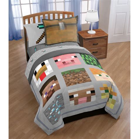 Minecraft Bedding Bed In A Bag 4 Piece Set Full Size Comfort Sleep
