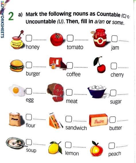 Countable Uncountable Interactive Worksheet