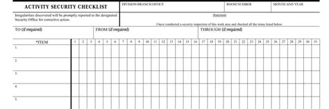 Sf 701 Form ≡ Fill Out Activity Security Checklist