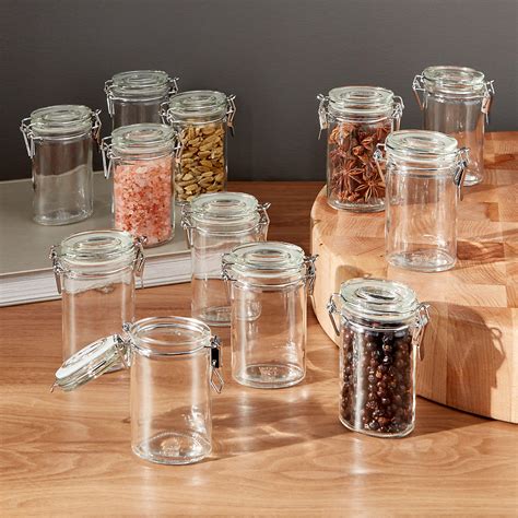 Mini Oval Spice Herb Jars With Clamp Set Of 12 Reviews Crate And Barrel Canada
