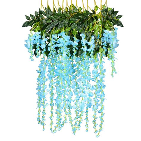3 6 feet artificial flower silk wisteria vine rattan fake wisteria garland hanging flowers for