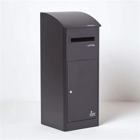 Buy Extra Large Smart Parcel Box With Slanted Roof Top Black Strong Metal Drop Box With Front