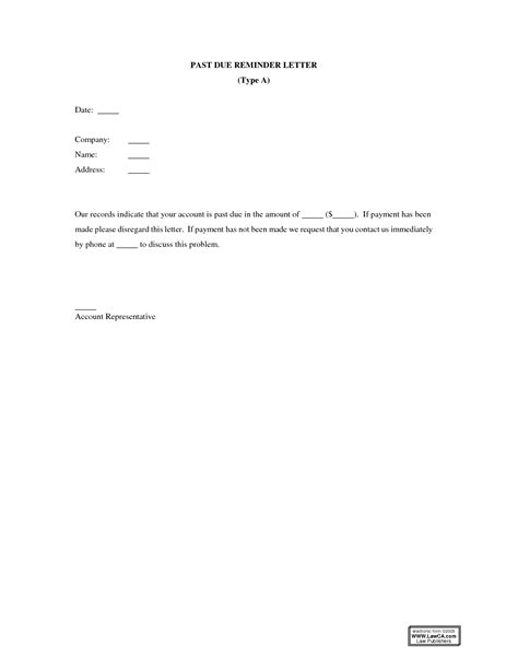 Past Due Letter Free Printable Documents