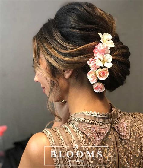 top 20 floral bun ideas for all pretty brides to be