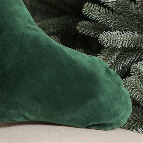 Luxury Green Cotton Velvet Christmas Stocking By Dibor