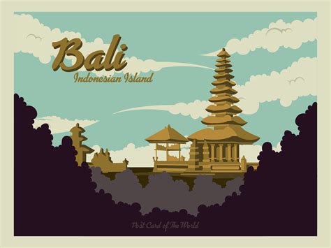 Bali Postcard Vector Vector Art At Vecteezy