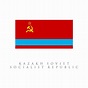 kazakh soviet socialist republic flag. isolated on white background ...