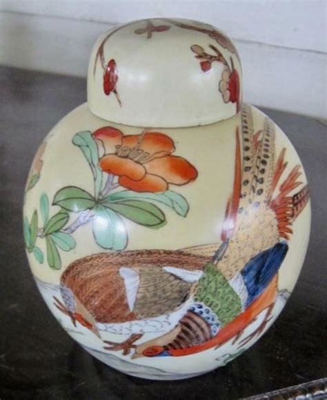 Oriental Pheasants 6 Ginger Jar Made In Japan Ebay