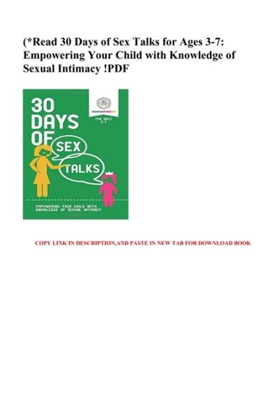 Read 30 Days Of Sex Talks For Ages 3 7 Empowering Your Child With