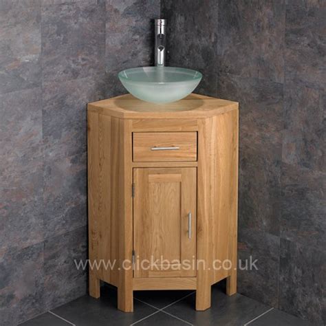 Best Deal Clickbasin Solid Oak Corner Vanity Unit From Our Alta Range