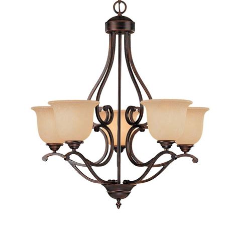 Nickel chandeliers lighting the home depot. Millennium Lighting 5-Light Rubbed Bronze Chandelier with ...