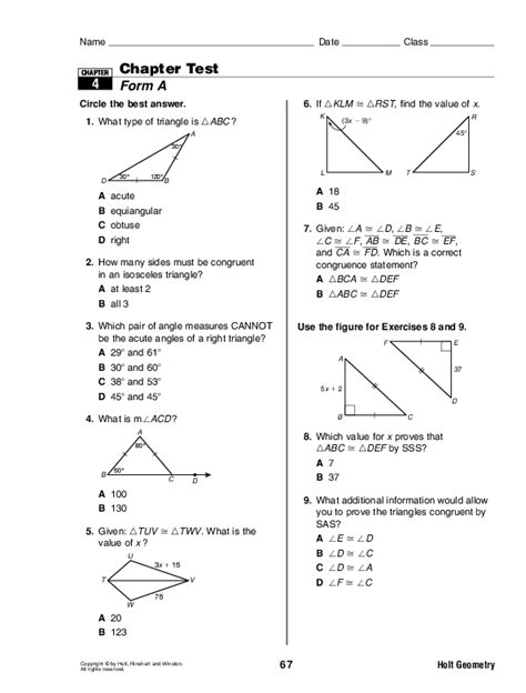 Chapter 8 Test Geometry