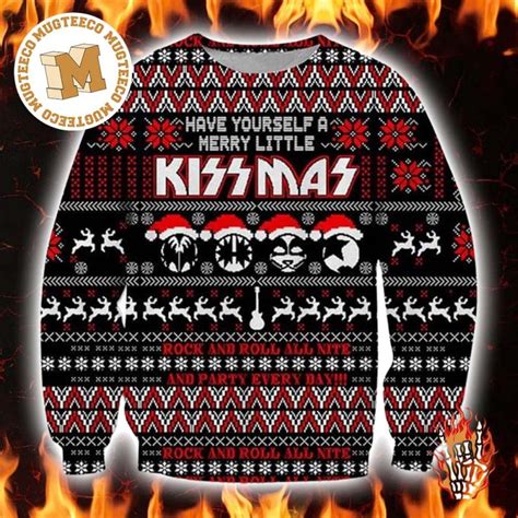 Kiss Have Yourself A Merry Little Kissmas 3d Christmas Ugly Sweater