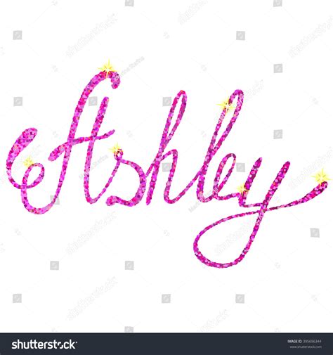 Vector Ashley Name Lettering Tinsels Stock Vector Royalty Free