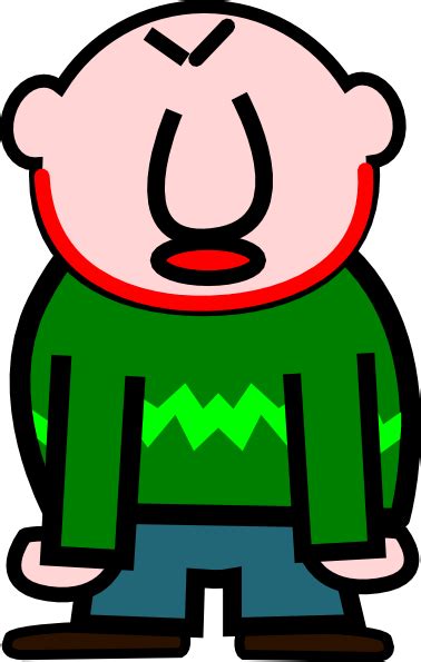 Angry Bald Man With Red Mark On Neck Clip Art At Vector
