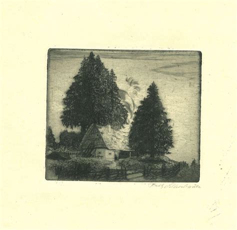 Unknown Country Cottage Original Etching 19th Century For Sale At