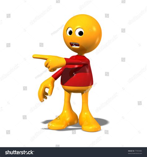 3d Cartoon Character Pointing Right Stock Photo 77955985 Shutterstock