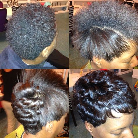 Lye relaxers will usually give you straighter hair, but also have the capacity to do more. Robin D. Groover: NATURAL SHORT HAIR STYLES No relaxer ...