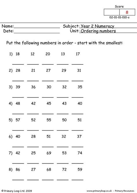 1st Grade Comparing Numbers Ordering Numbers Worksheets Printable K5