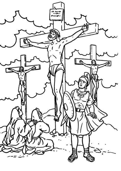 Jesus Crucified coloring page | Jesus coloring pages, Bible coloring pages, Cross coloring page