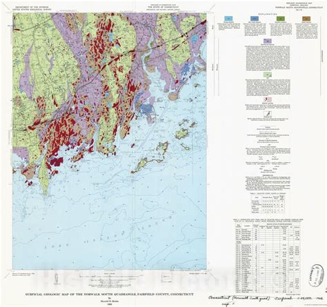 Map Surficial Geologic Map Of The Norwalk South Quadrangle Fairfield