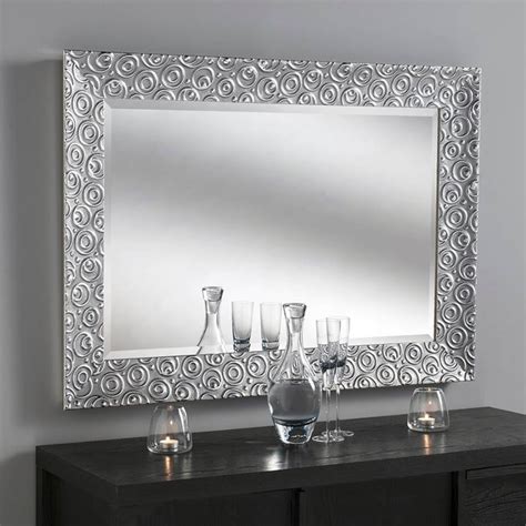 Silver Swirl Rectangular Wall Mirror Homesdirect365
