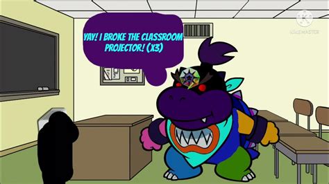 dark dreamy bowser jr breaks the classroom projector grounded youtube