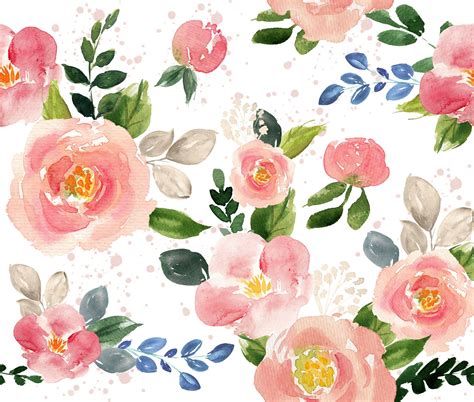 Pink Floral Fabric By The Yard Watercolor Florals Girl Etsy Floral