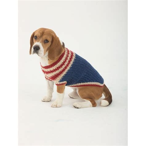 The Patriot Dog Sweater In Lion Brand Heartland L32376