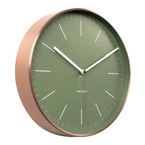 Karlsson Minimal Copper And Green Wall Clock Boutique Collection