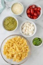 Pesto Pasta Salad Recipe With Tomatoes And Mozzarella Cheese Balls