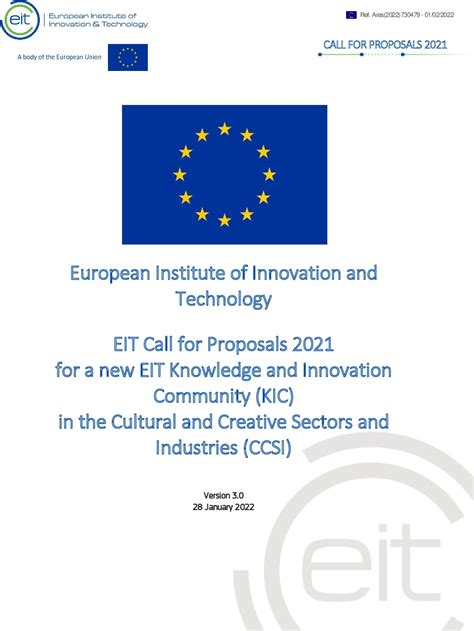 Eit Call For Proposals 2021 For A New Eit Knowledge And Innovation