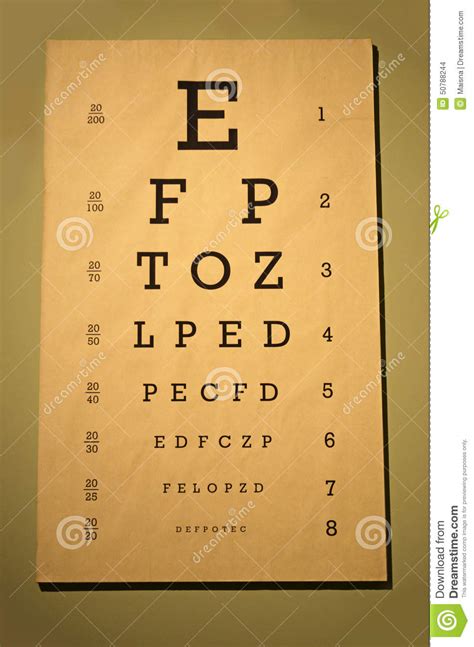 Snellen Eye Chart Stock Photo Image Of Surgery Care 50788244