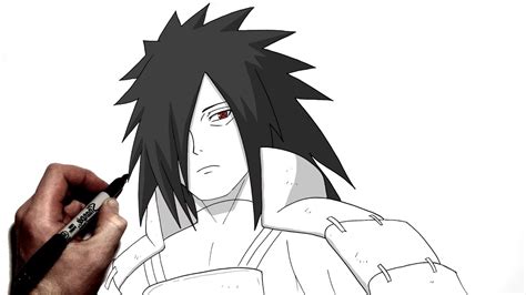 How To Draw Uchiha Madara Step By Step Naruto Youtube