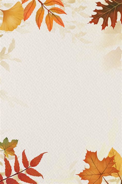 Fall Leaves Beige Background Psd Free Psd Rawpixel