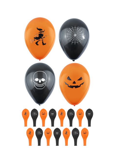 Halloween Balloons With Print 23cm Assorted Colours And Designs