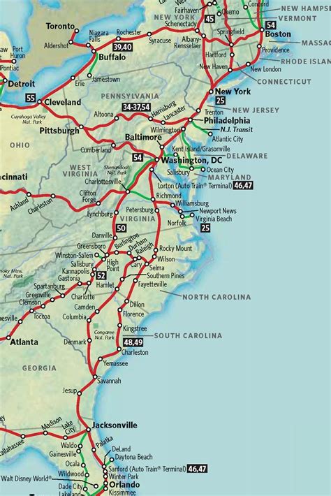 Map Of East Coast Maps