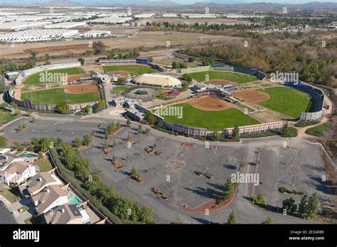 An Aerial View Of Big League Dreams Sports Park Sunday Jan 17 2021 In Chino Hills Calif