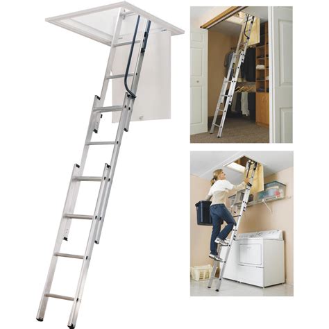 Werner Aa1510 7 Ft 9 Ft Compact Attic Ladder 24 In X 18 In