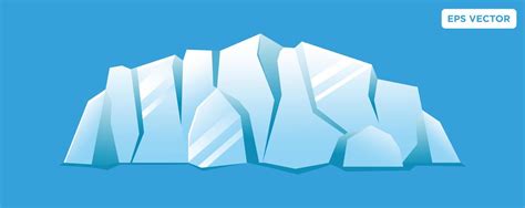 Floating Glacier Vector Illustration Iceberg In North Sea And Arctic